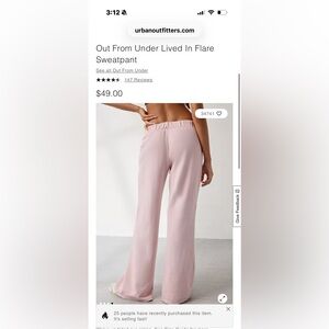 Urban Outfitters Out From Under Light Pink Wide Leg Sweatpants